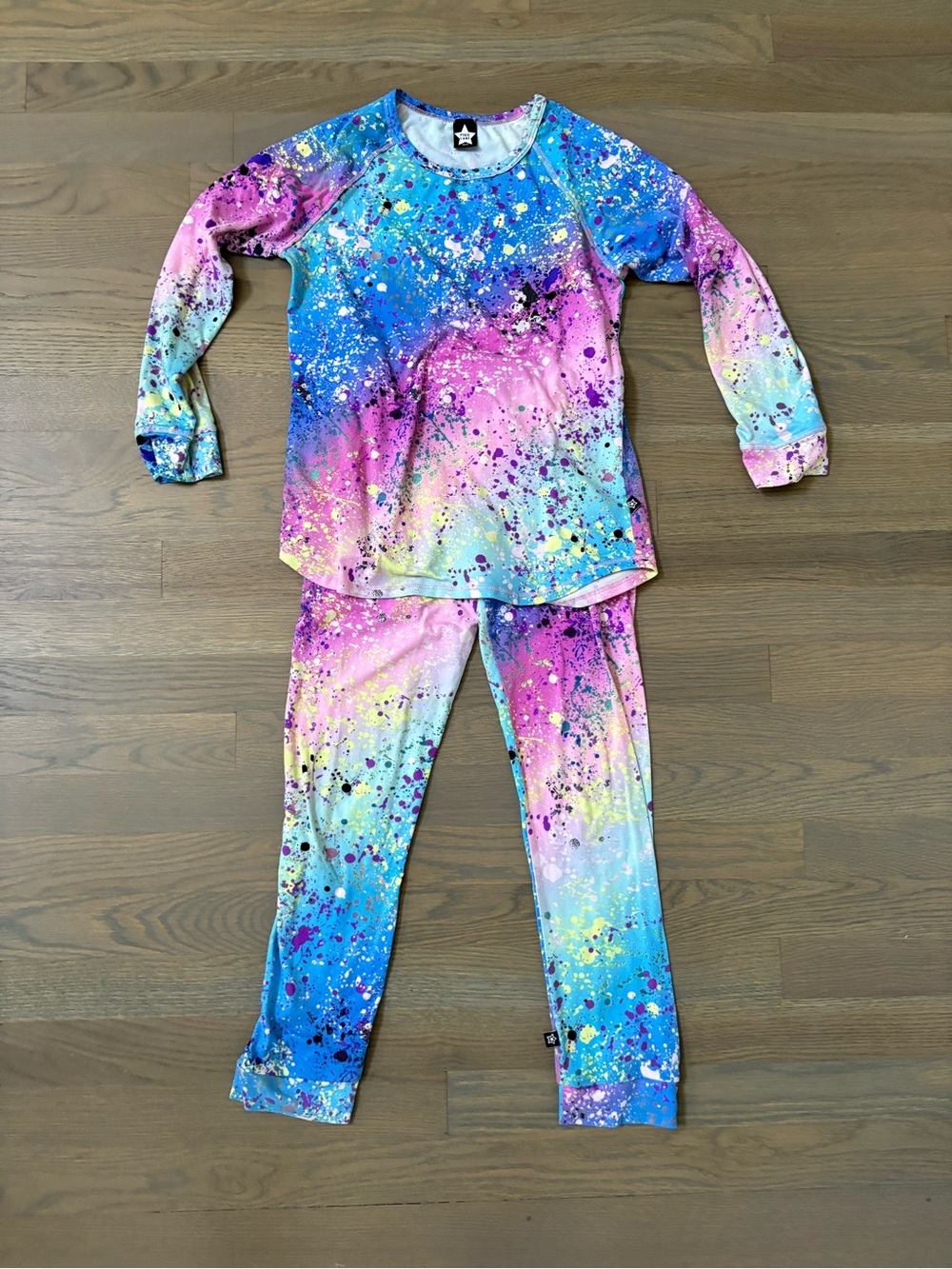 Girls Soft Color-Splash Long Sleeve Lounge Set